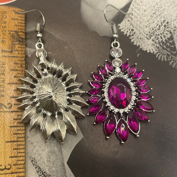 Pink Sparkle Dangle Earrings - Picture 4 of 4